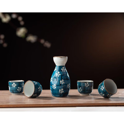 Wildon Home® 5-Piece Sake Set, Durable Ceramic Japanese Sake